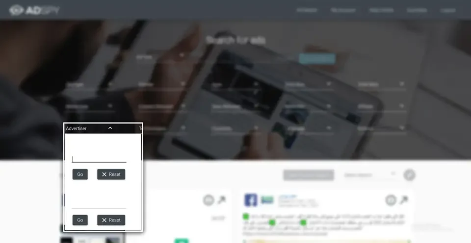 AdSpy advertiser filter