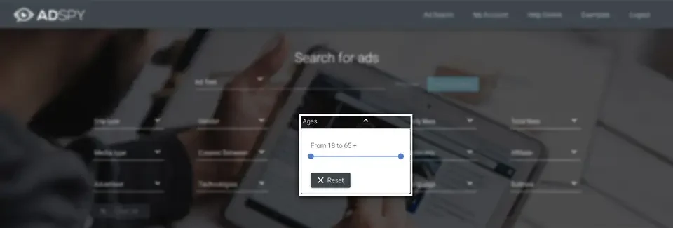 AdSpy ages filter