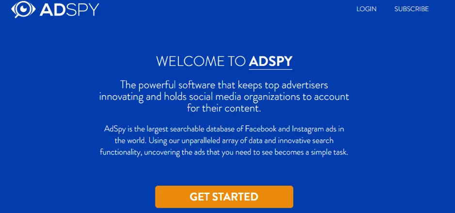 AdSpy homepage